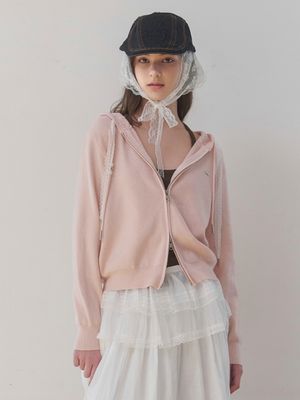 [레이스스트링/여리핏] 레이스 스트링 니트 가디건(PINK)