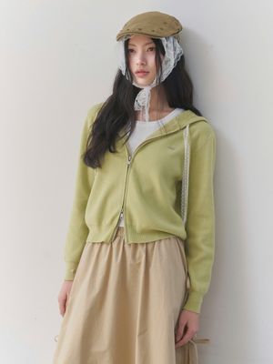 [레이스스트링/여리핏] 레이스 스트링 니트 가디건 (MINT)