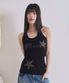 STAR APPLIQUE HALTER NECK SLEEVE LESS BLACK