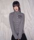 97 LOGO STRIPE HIGH NECK CARDIGAN GRAY