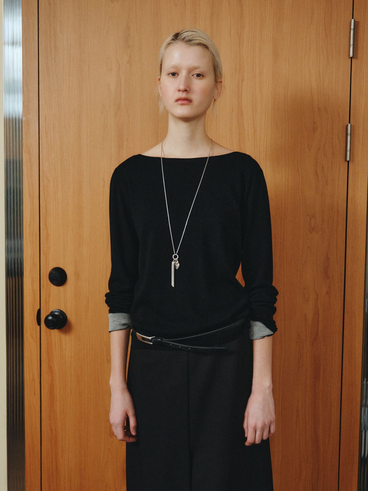 리플레인(REPLAIN) BOAT NECK PULLOVER_BLACK