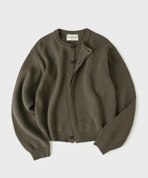 히든 버튼 크롭 가디건[올리브]