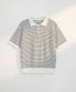 Pure Cotton Collar Knit STRIPE IVORY