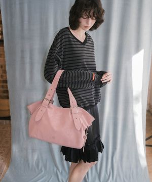 비비 버클 빅 숄더백_핑크