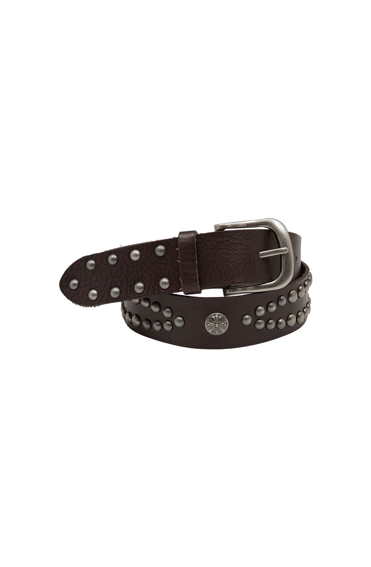 메아(MEA) STUD LEATHER BELT [BROWN]