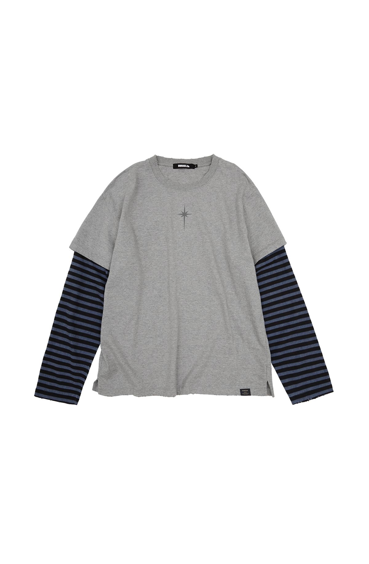 메아(MEA) DAMAGED LAYERED BOXY TOP [MELANGE GREY]