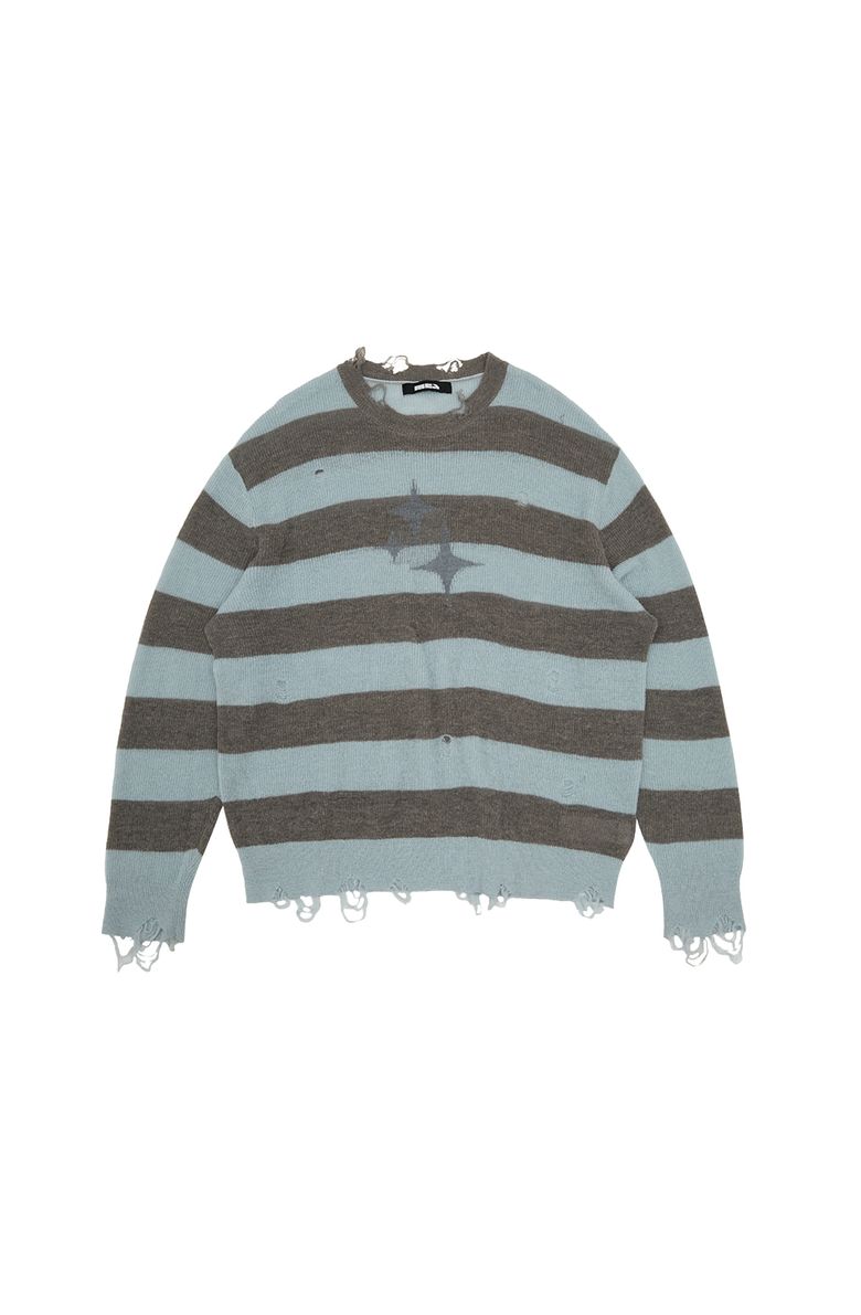 VINTAGE STRIPED LIGHTWEIGHT KNIT [SAGE GREEN]