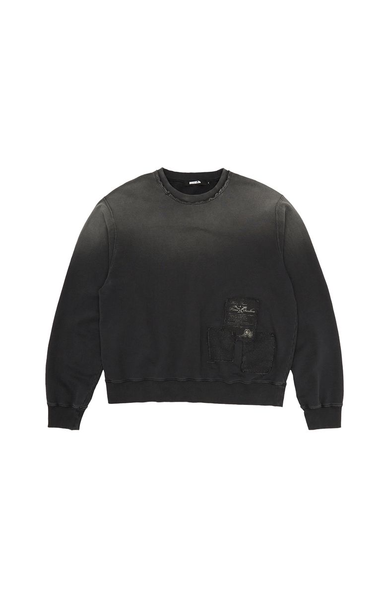 VINTAGE WASHED PATCH SWEATSHIRT [CHARCOAL]