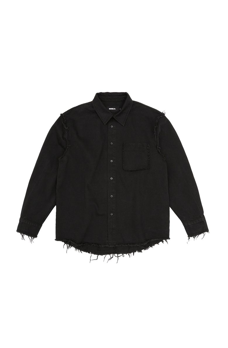VINTAGE LETTER DENIM SHIRT [BLACK]