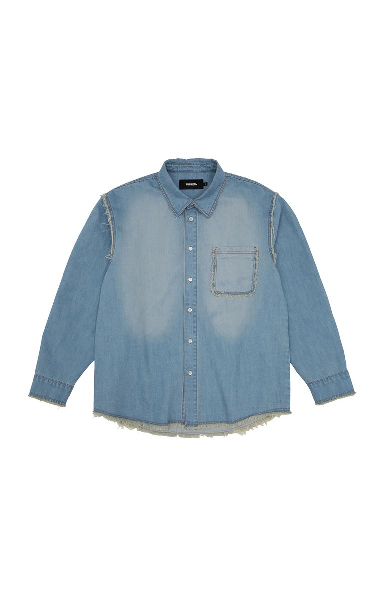 VINTAGE LETTER DENIM SHIRT [LIGHT INDIGO]