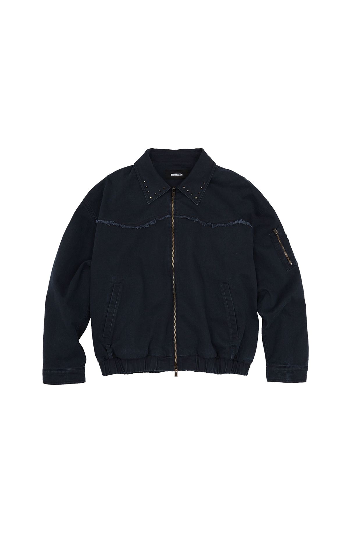 메아(MEA) VINTAGE WASHED STUD BOMBER [DARK NAVY]