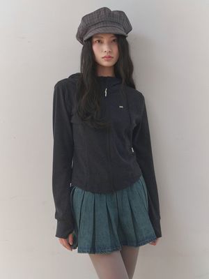 [릴렉스핏/미니멀/데일리] 릴렉스 스트럭처 집업 후드 (CHARCOAL)