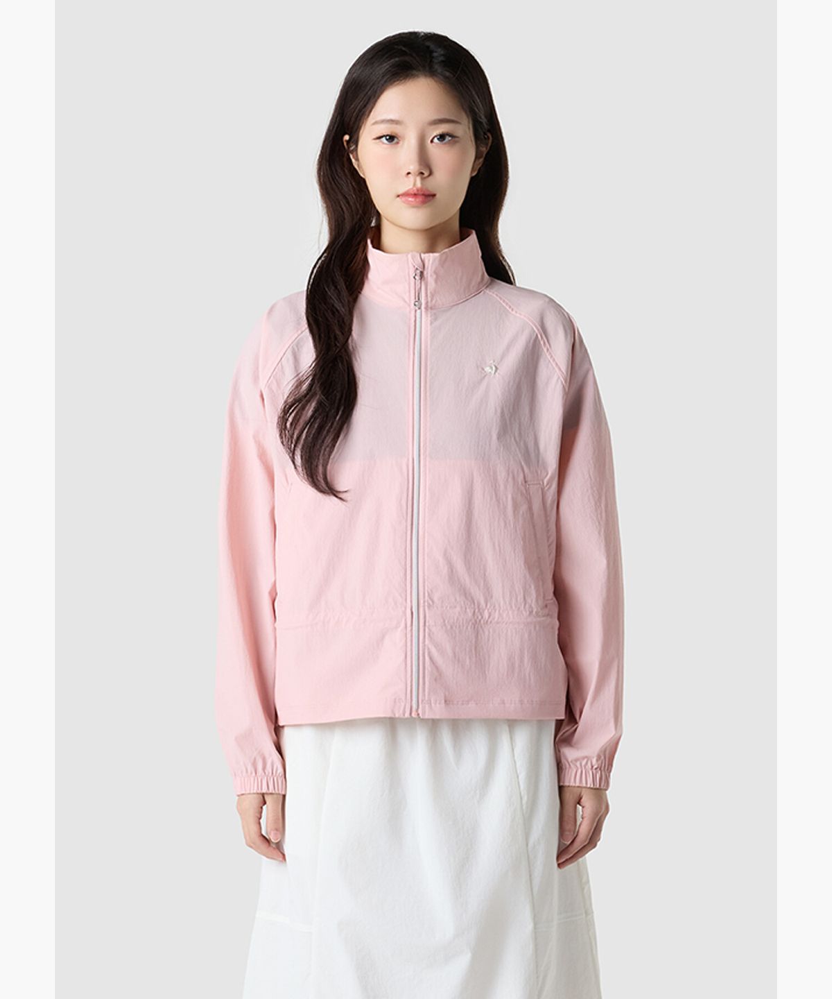 르꼬끄(LECOQ) 여성 스트레치 우븐 루즈핏 홑겹 자켓 - 핑크 QR122OJK22