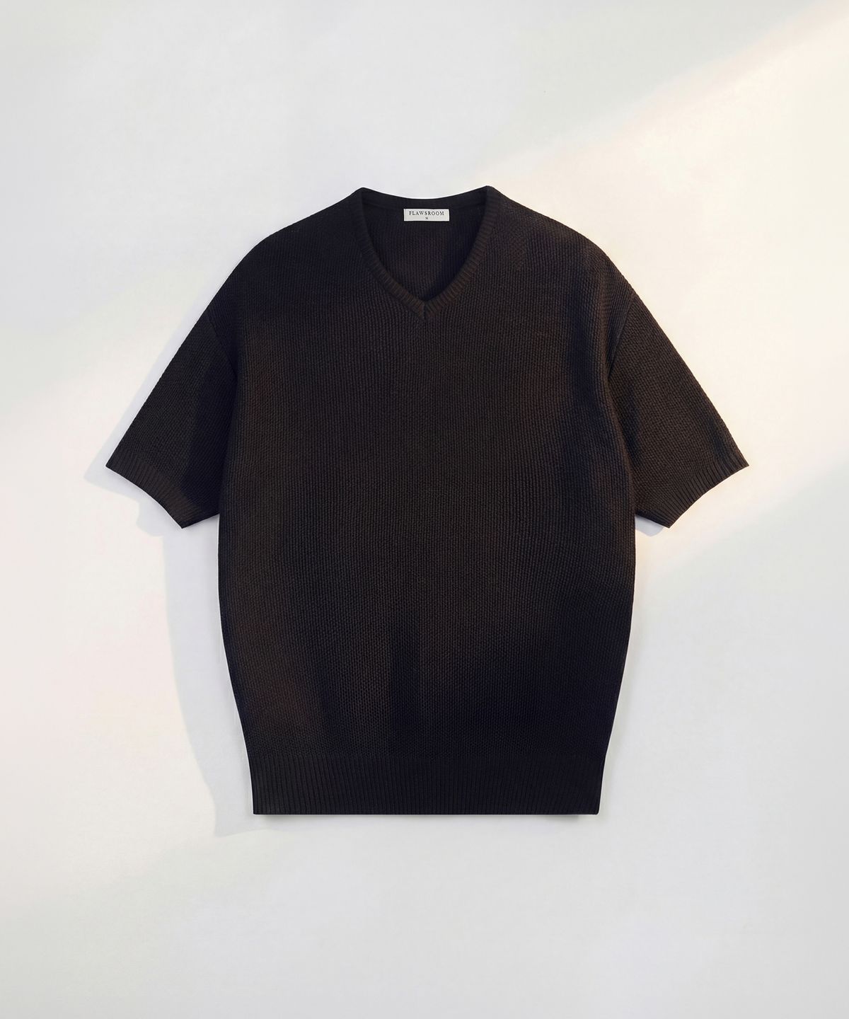 플로즈룸(FLAWSROOM) Light V Neck Cotton Knit BLACK
