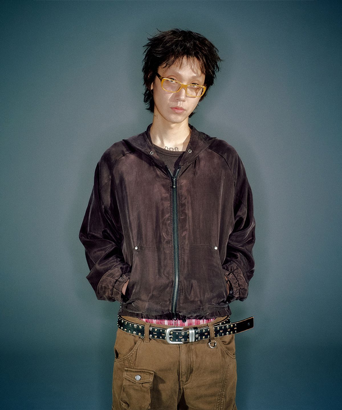 베이컨트 아카이브(VACANT ARCHIVE) MEN ELIO CUPRA HOODIE JACKET BROWN