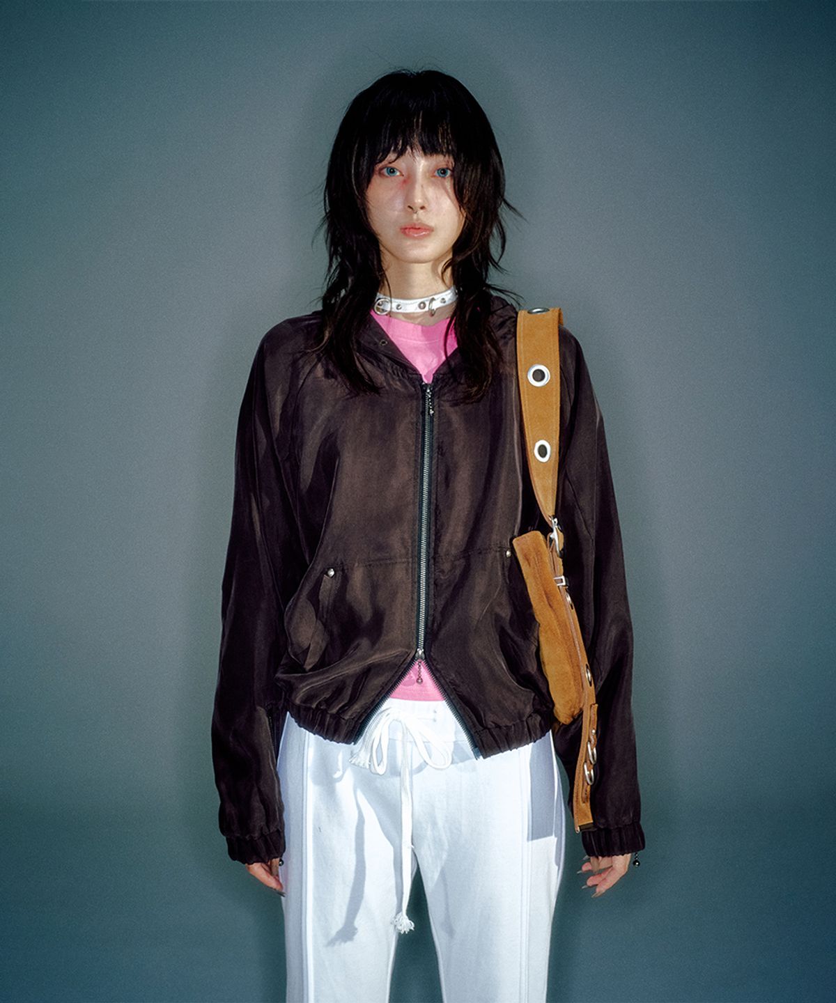 베이컨트 아카이브(VACANT ARCHIVE) WOMEN ELIO CUPRA HOODIE JACKET BROWN