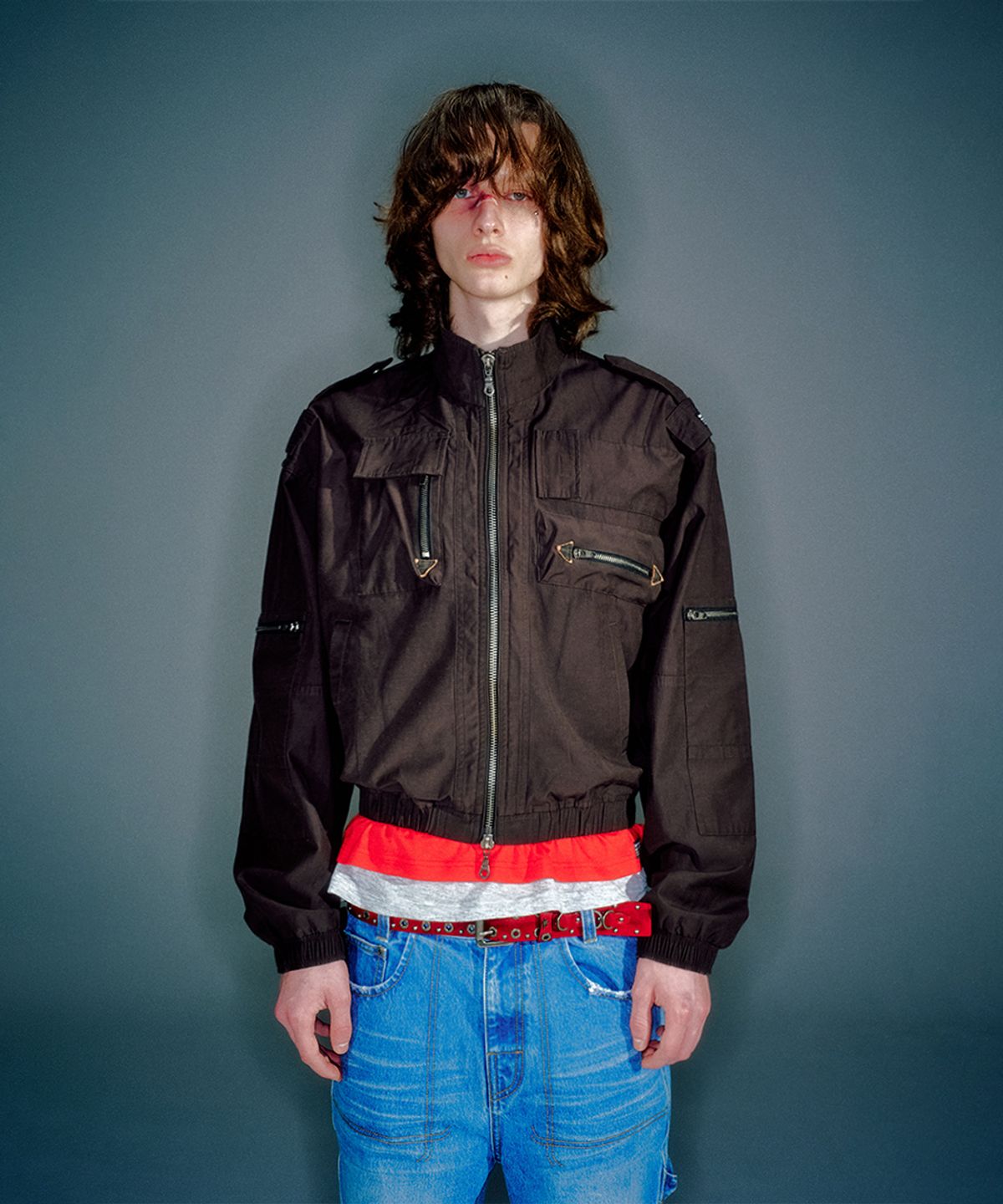 베이컨트 아카이브(VACANT ARCHIVE) MEN ZAKA BOMBER JACKET BROWN