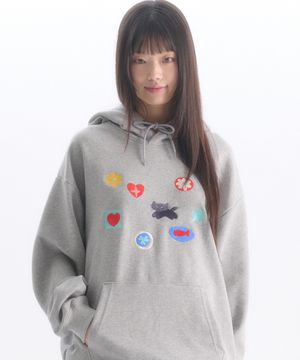 Symbol 자수 후드 티셔츠 AHP1301 (멜란지)