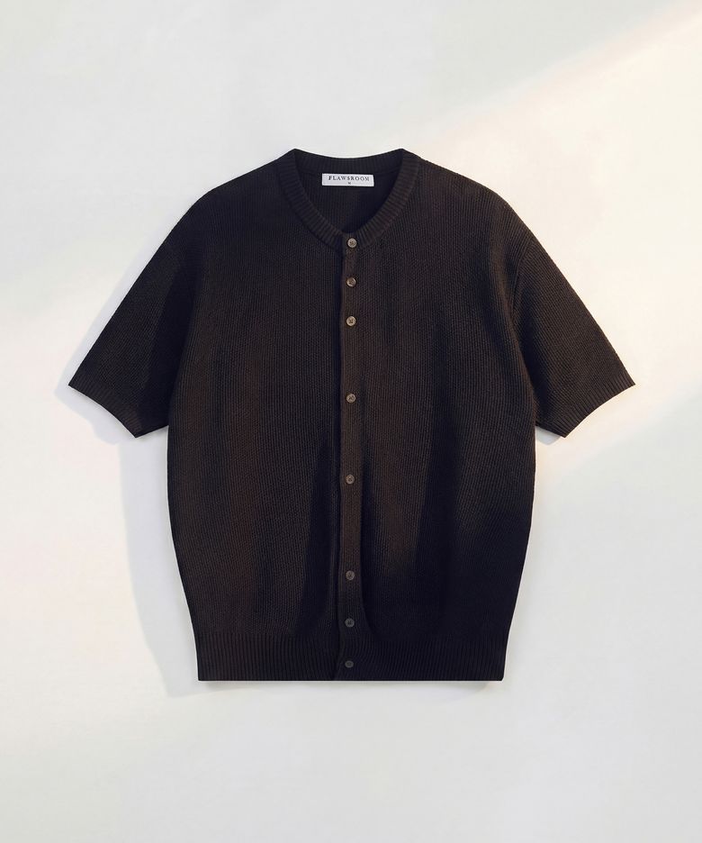 Amalfi Cotton Half Cardigan BLACK