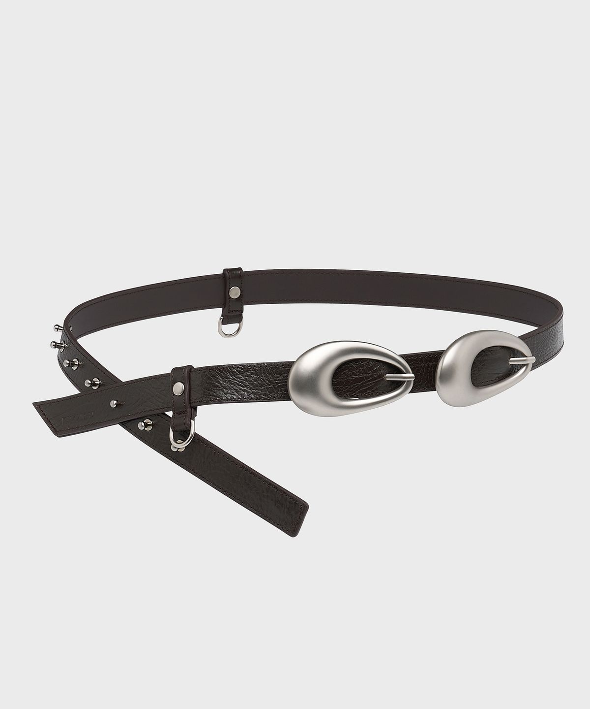 킴지수(KIMZISU) Double Hardware Leather Belt_BROWN
