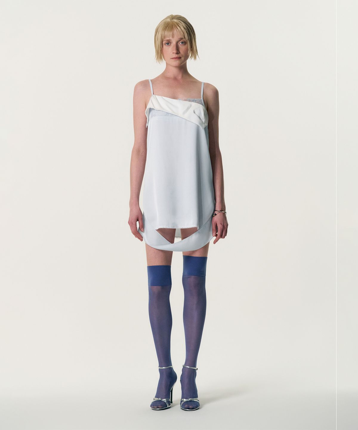 킴지수(KIMZISU) Tucked Satin Slip Dress_SKY BLUE