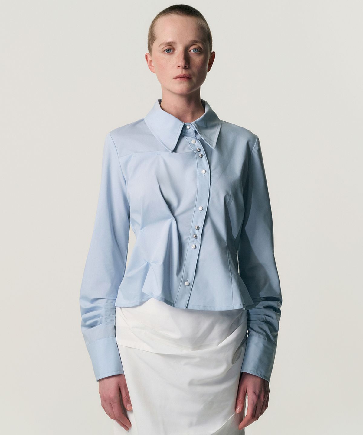 킴지수(KIMZISU) DOZI - Long Sleeve Button Up Shirt_SKY BLUE