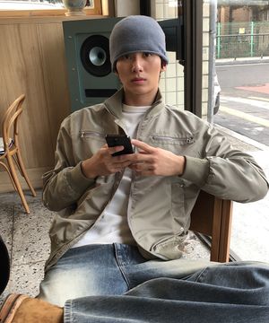 크롭 버클 블루종 자켓_KHAKI