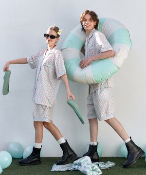 [2PACK] 마린 반팔 커플 잠옷세트