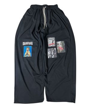 Old Photo Sweat Wide Pants ((black))