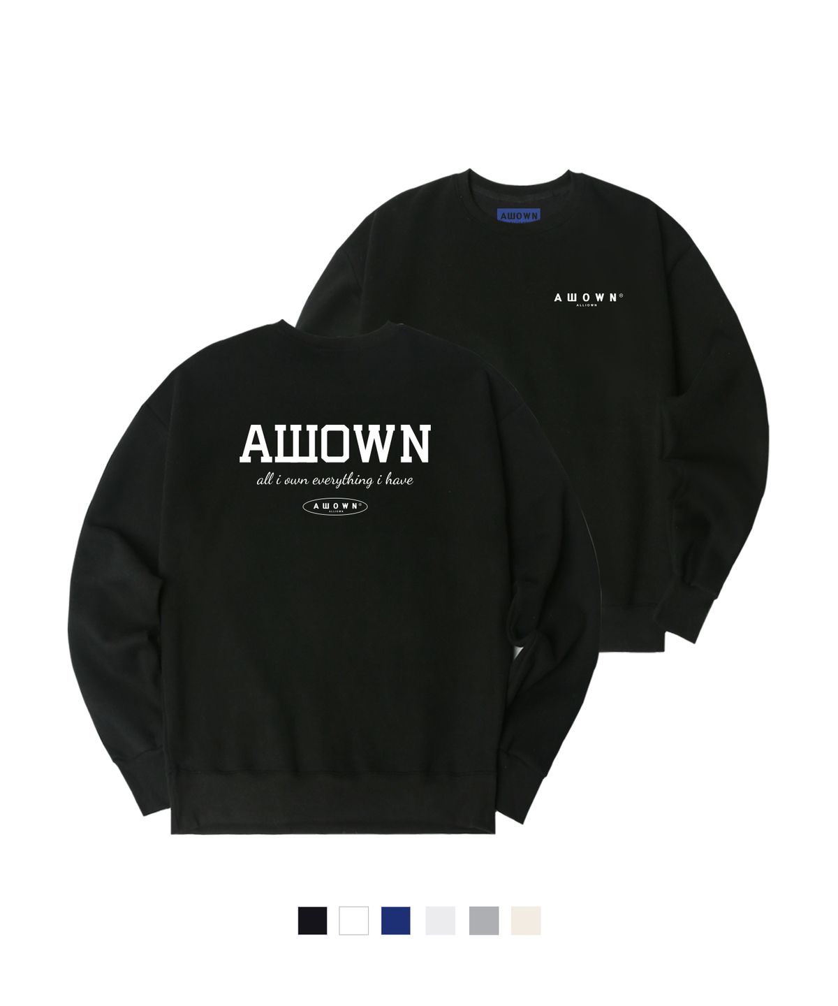 올라온(ALLIOWN) ALLIOWN I HAVE 오버핏 기모 맨투맨 (SOM4-A8S09)