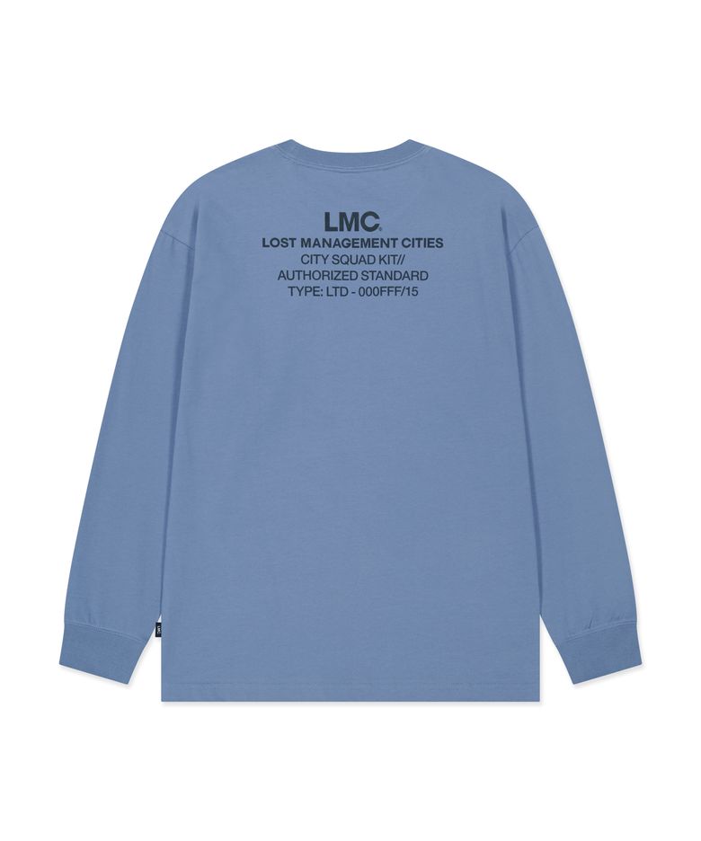 AUTHORIZED STANDARD LONG SLV TEE gray blue
