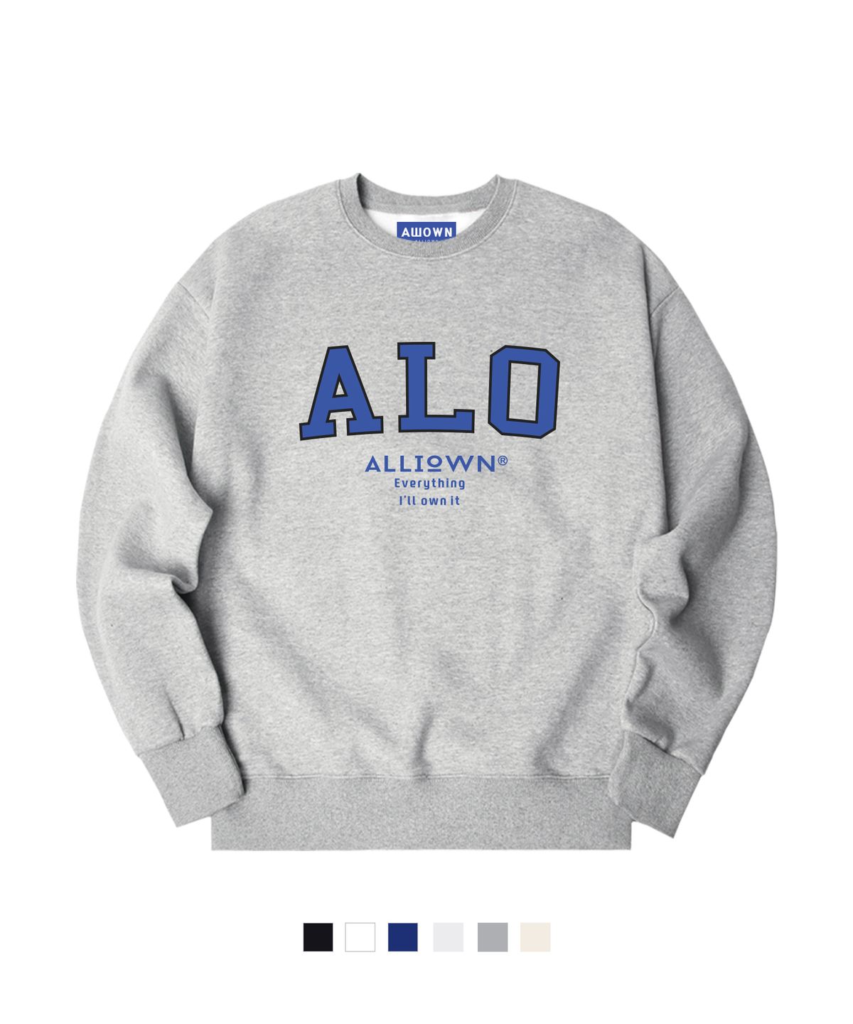 올라온(ALLIOWN) ALO LOGO 오버핏 기모 맨투맨 (GOM4-3AL02)