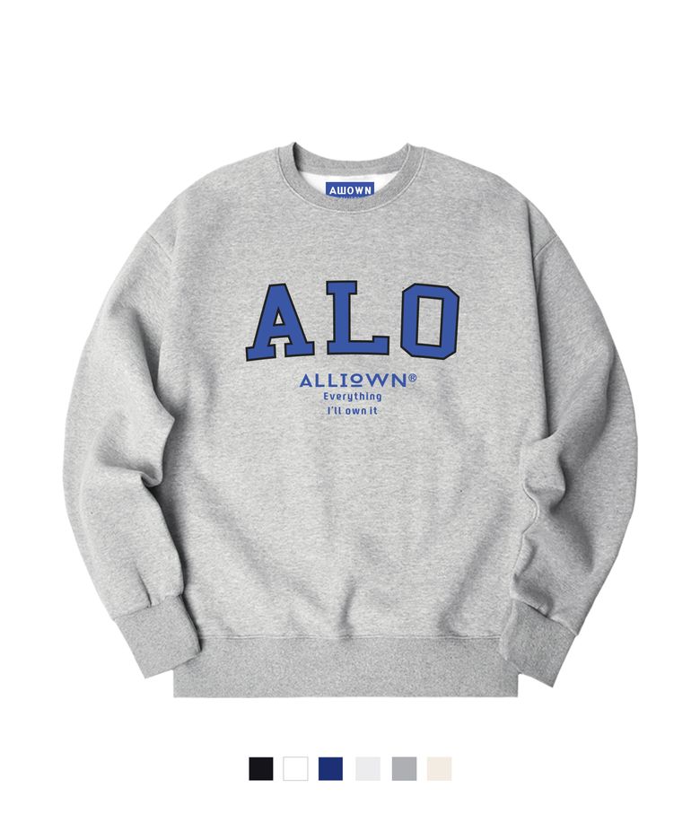 ALO LOGO 오버핏 기모 맨투맨 (GOM4-3AL02)