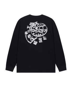 UNBALANCE GLOBE LONG SLV TEE black