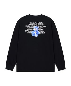 HELLO LOSTY LONG SLV TEE black