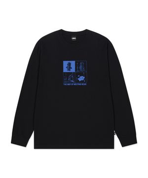 MELTING BEAR LONG SLV TEE black