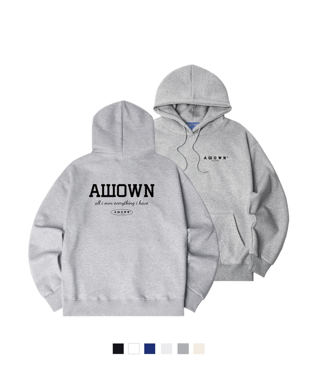 올라온(ALLIOWN) ALLIOWN I HAVE 오버핏 기모 후드 (SOH4-A8S09)