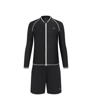 웨이비 레귤러핏 집업 래쉬가드 세트 A6BM1PC01BLK