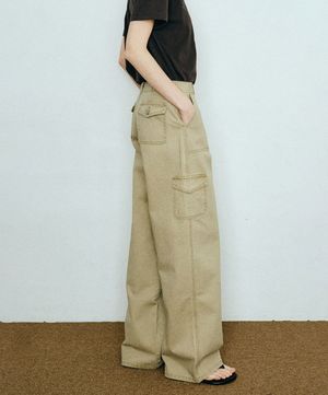 워시드 카고 팬츠_베이지