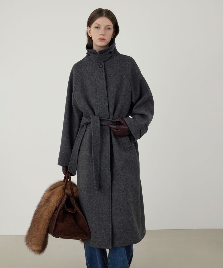 Touve Wool Cashmere Blend Balmacan Coat