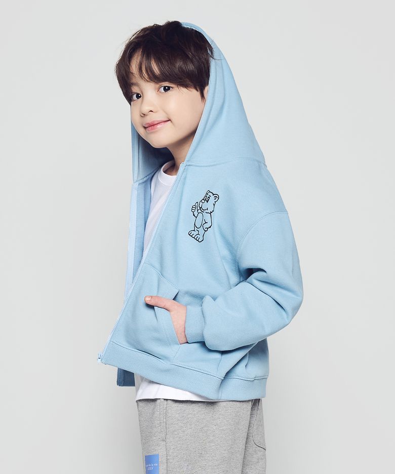 KIDS BASIC AC BEAR HOODIE ZIP UP (4 COLOR)