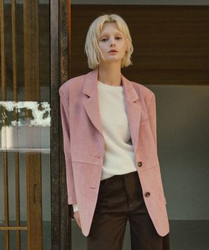 신세틱 스웨이드 싱글 자켓 [핑크]