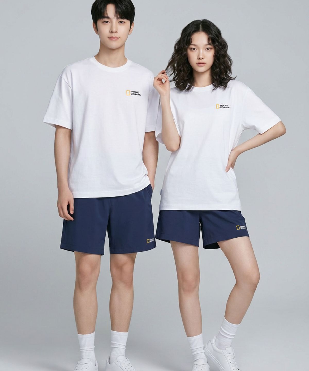 내셔널지오그래픽(NATIONALGEOGRAPHIC) [3PACK]반팔 반바지 미니백 세트 NAVY