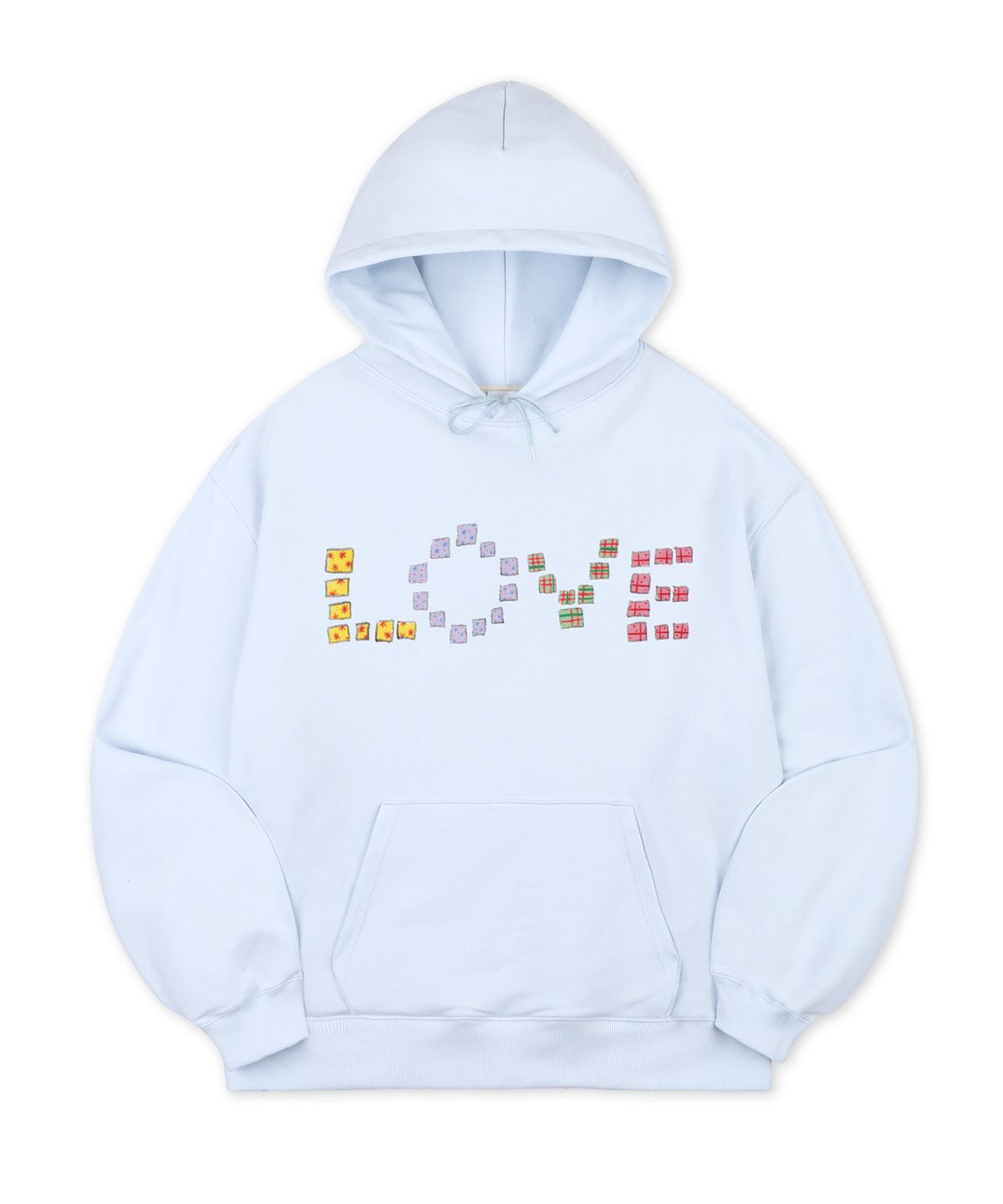 엠블러(AMBLER) Crayon Love 그래픽 후드 티셔츠 AHP1303 (블루)