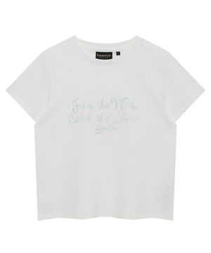 우먼스 슬로건 로고 티셔츠 화이트