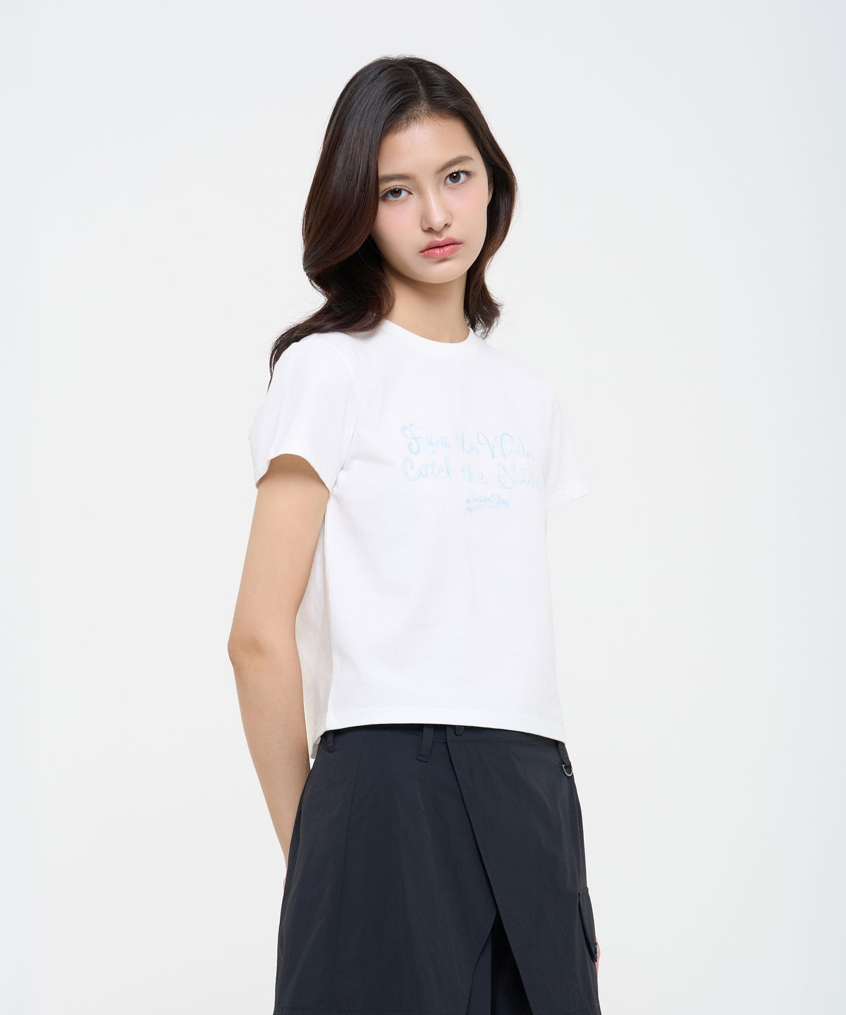 슈퍼드라이(SUPERDRY) 우먼스 슬로건 로고 티셔츠 화이트 SDFISCQ02WHT