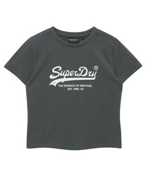 우먼스 에센셜 로고 티셔츠 차콜