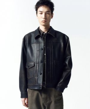 램 스킨 진 자켓 PATINA BROWN