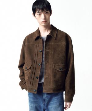 고트 스웨이드 진 자켓 DARK BROWN