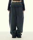 LAYERED WAIST SWEAT PANTS_CHARCOAL